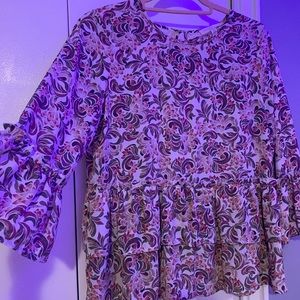 cute floral, flowy chiffon top